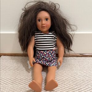 Our Generation Striped and Floral Kids Doll
